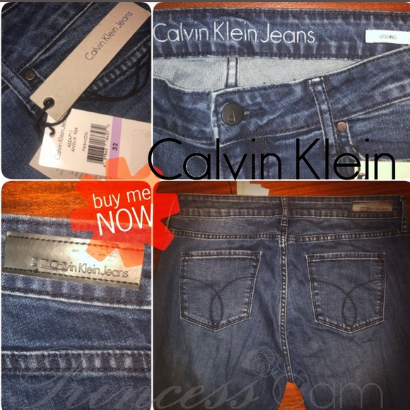 🤩🆕CALVIN KLEIN Skinny Anouk Colorblock Jeans 32 - Picture 7 of 8